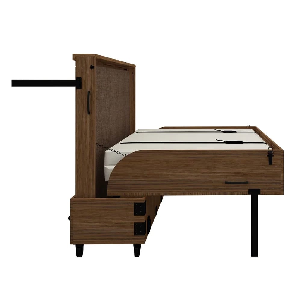 RoomAndLoft Murphy Cabinet Bed, Queen, Brown