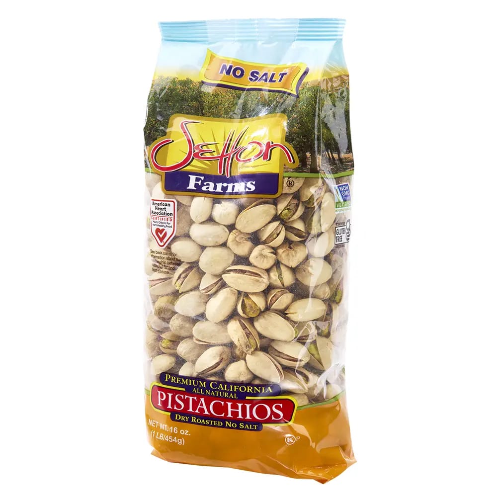 Setton Farms Dry Roasted Pistachios, No Salt, 16 oz.