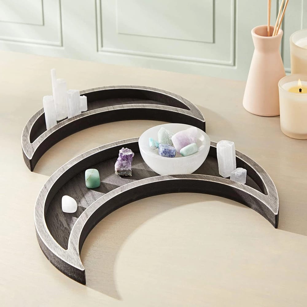 Farmlyn Creek Wooden Crescent Moon Tray, 2 Pack