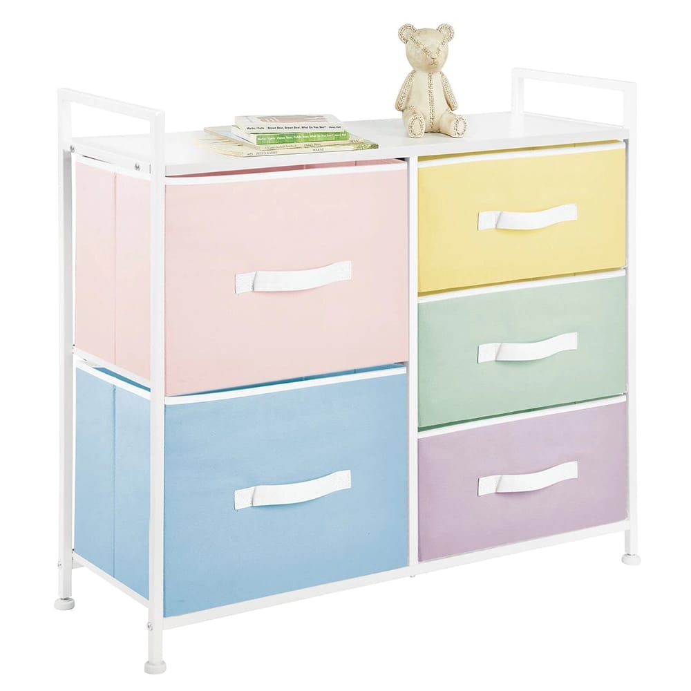 mDesign 5-Drawer Storage Dresser, Multicolor