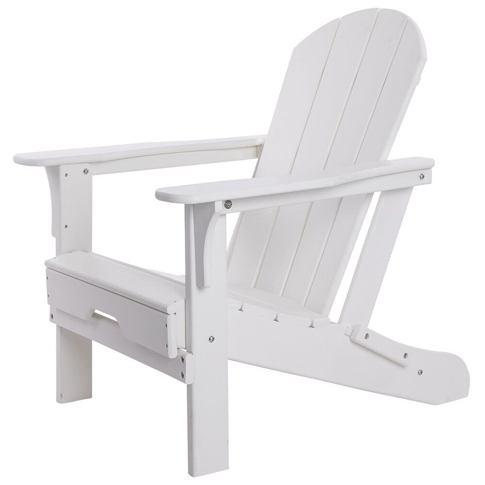 All-Weather Folding Adirondack Chair, White