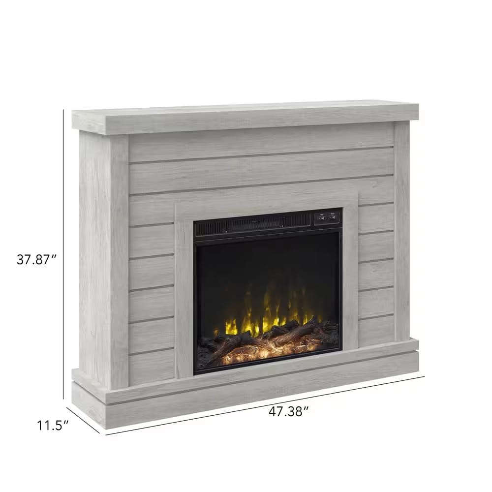 Twin Star Home Wall Mantel Electric Fireplace, Sargent Oak