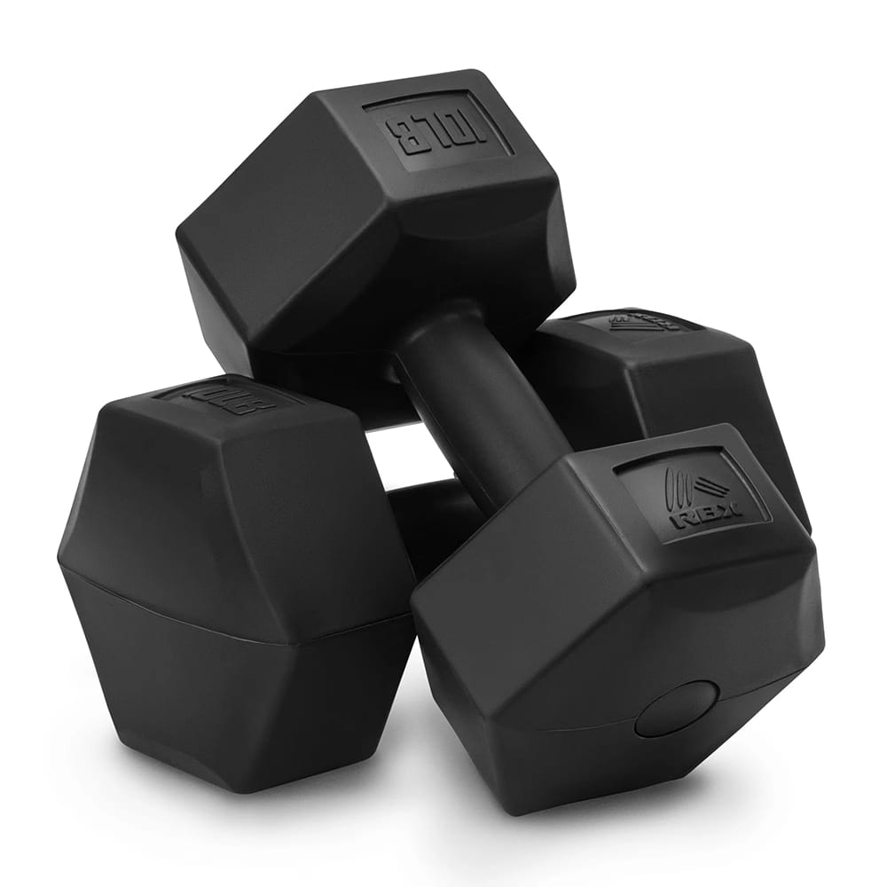 RBX Vinyl Coated Hand Weight Dumbbell Set, 10 Lbs, Black