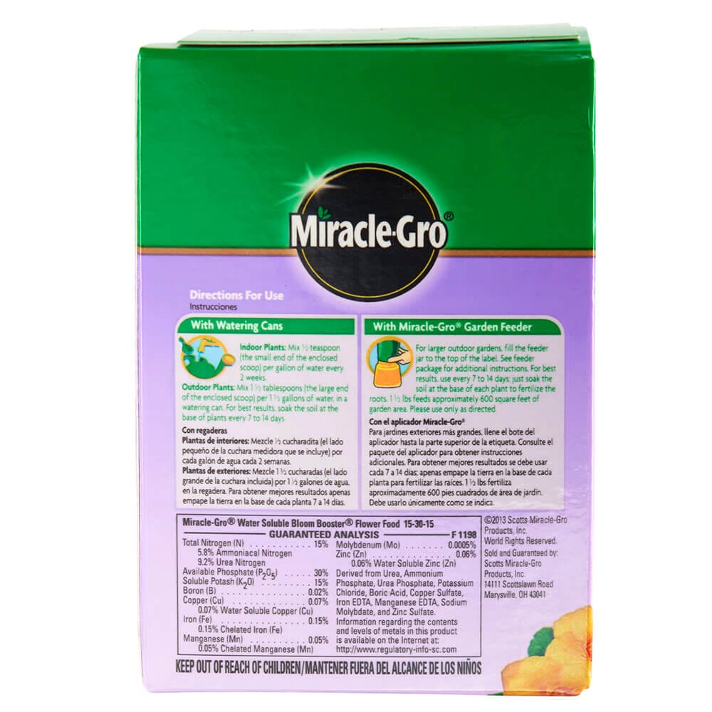 Miracle-Gro Water Soluble Bloom Booster Flower Food, 1.5 lbs