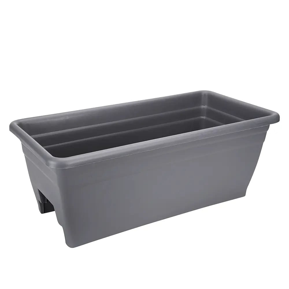 Gray Deck Rail Planter, 24"