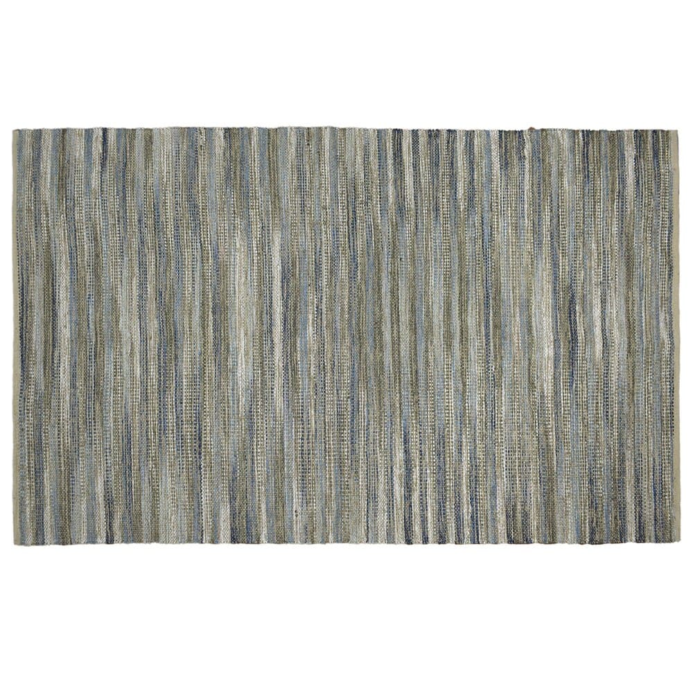 Handwoven 5' x 8' Chenille and Jute Area Rug with Non-Skid Backing