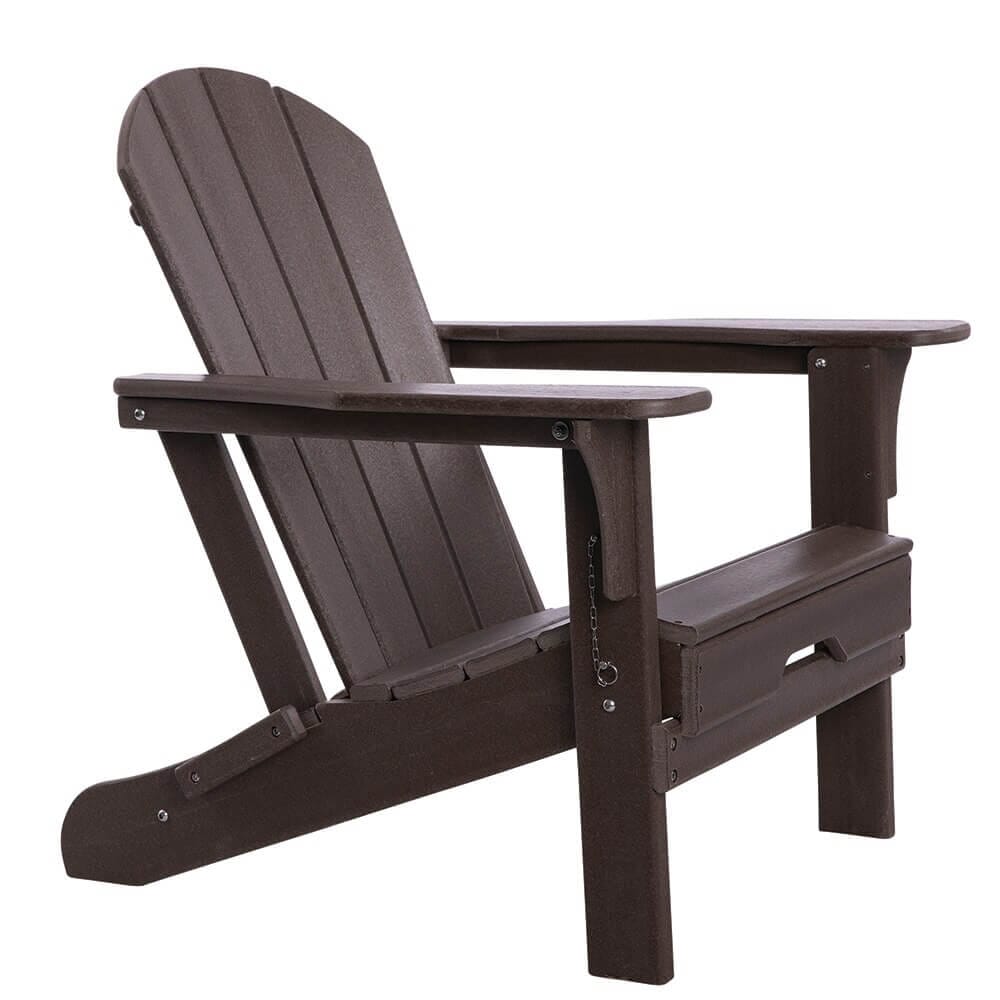 All-Weather Folding Adirondack Chair, Brown