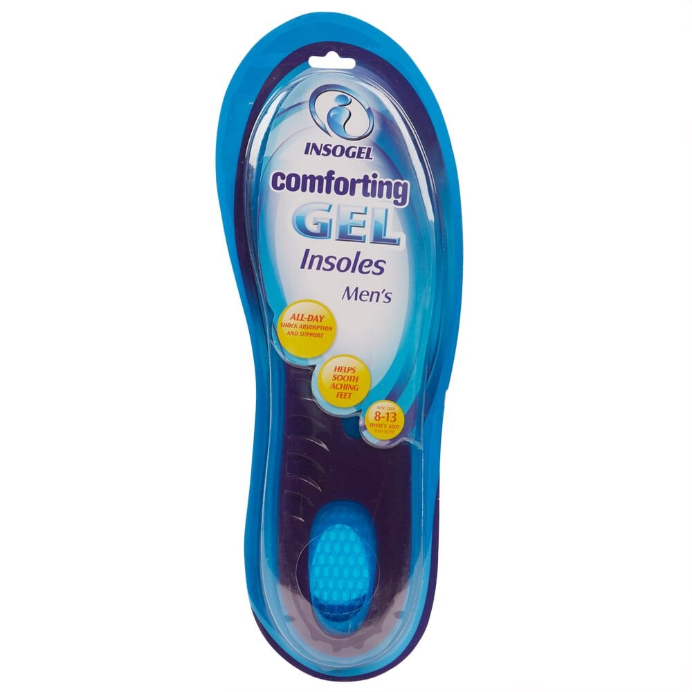 Insogel Comforting Gel Insoles for Men, Sizes 8 to 13