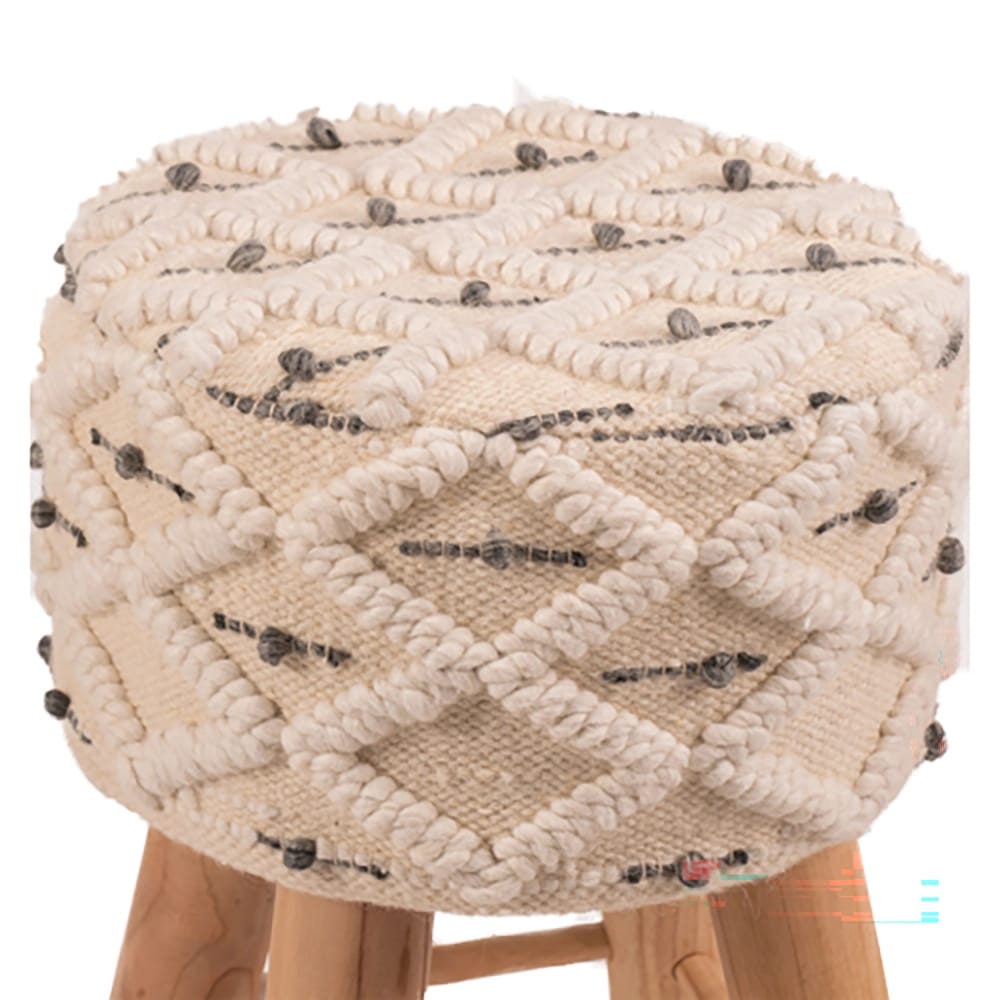 Albany Living 24" Upholstered Patterned Stool, Tan