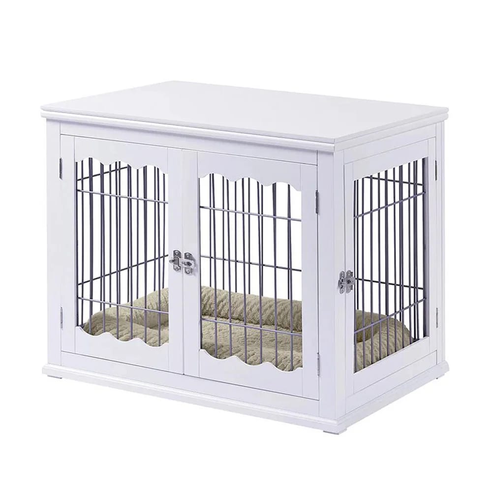 Wooden Wire Medium Pet Home, White