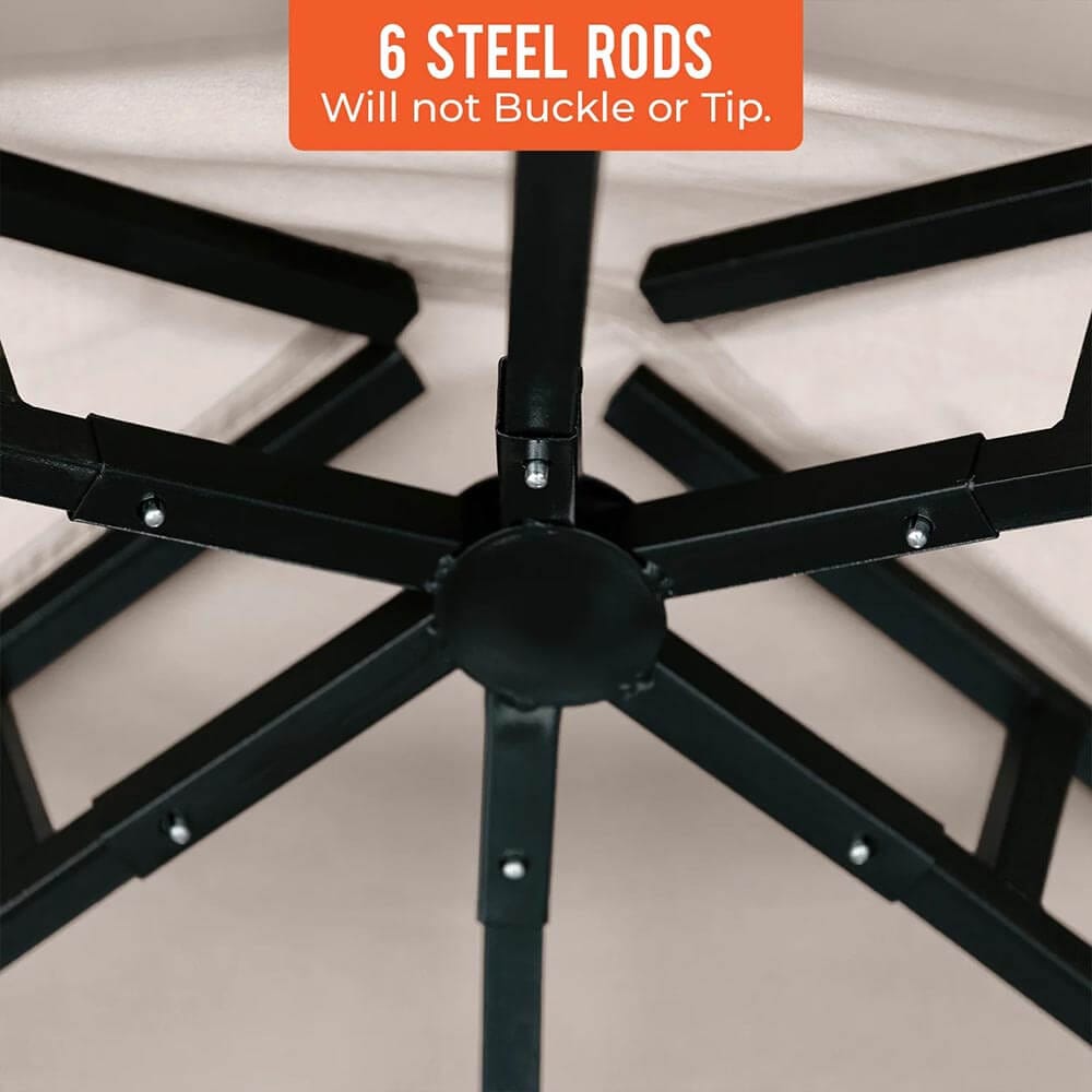 2-Tier Vented 8' x 5' Steel Grill Gazebo, Beige