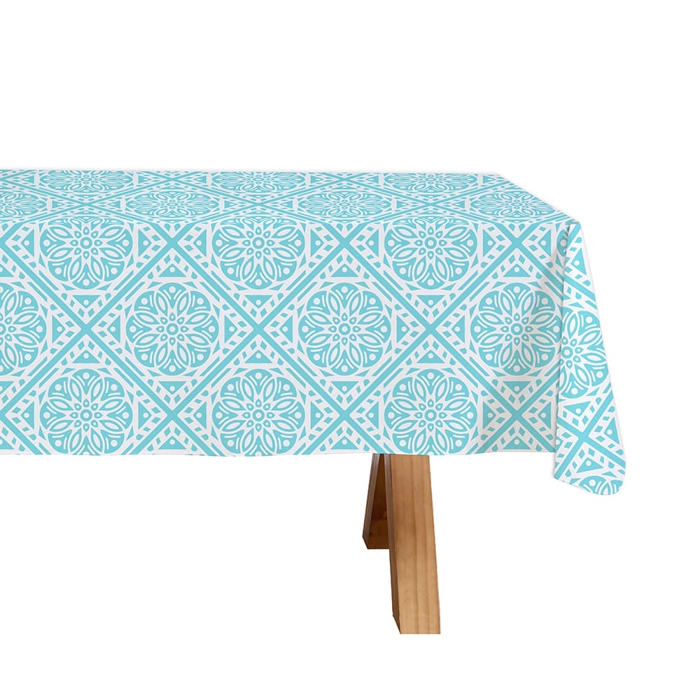 Blues Vinyl Tablecloth with Flannel Backing