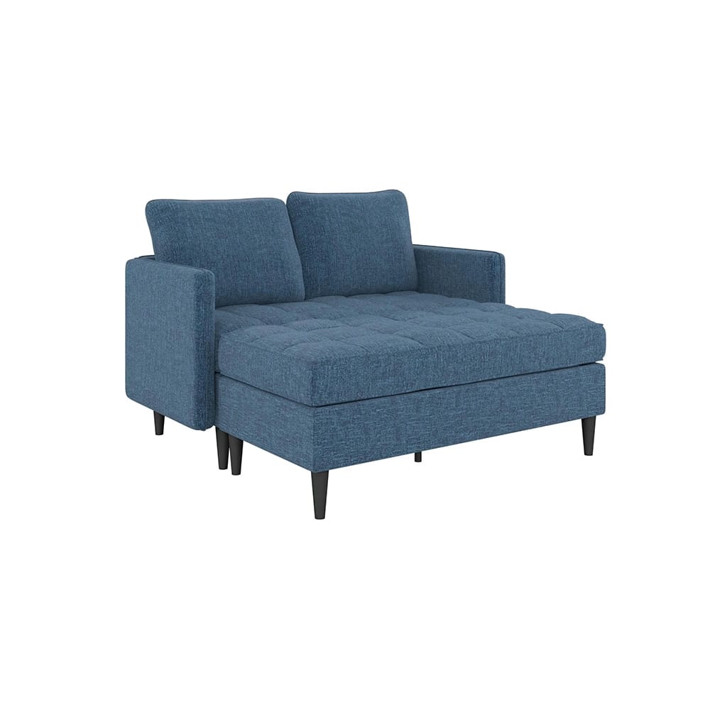 Dorel Home Xandor Modular Sectional Sofa with Storage Chaise, Blue Linen