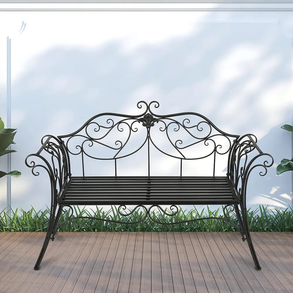 Outdoor Living Furnishings Metal Garden Bench