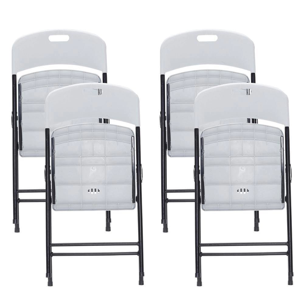 Portable Folding Chairs, White, 4 Pack