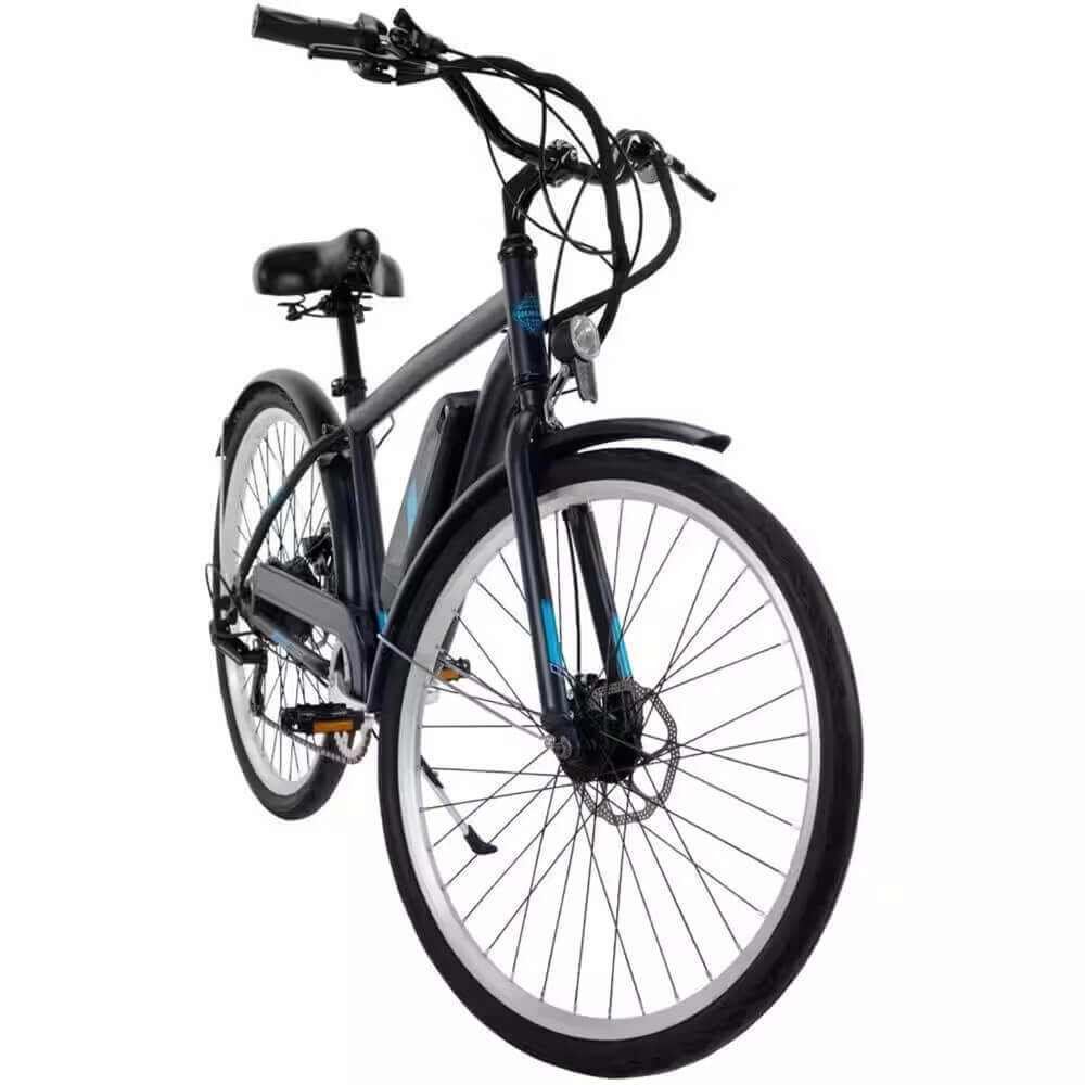 Huffy Everett Plus Men's Electric Bike, Black/Blue