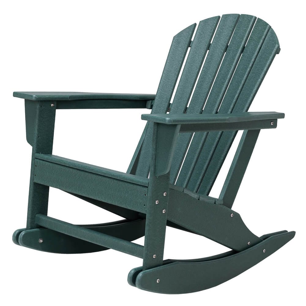 All-Weather Adirondack Rocking Chair, Dark Green