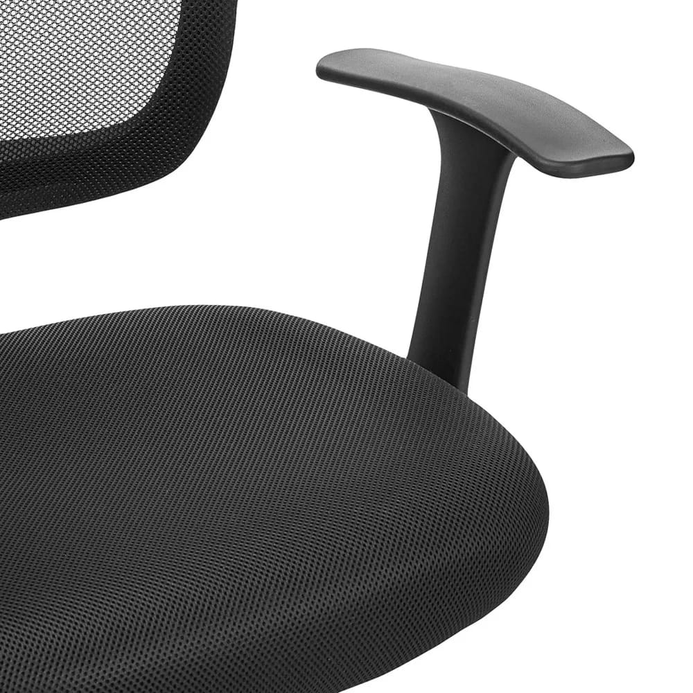 Mesh Mid-Back Office Desk Chair with Armrests and Lumbar Support, Black