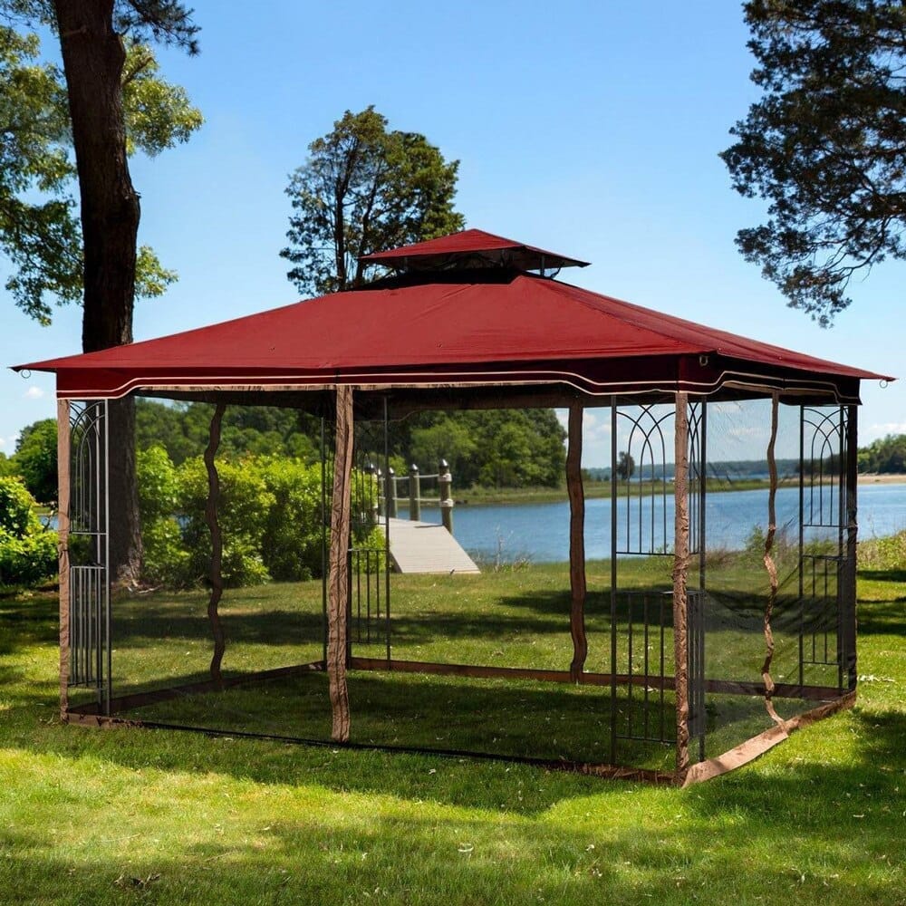 Regency 10' x 12' Gazebo with Netting, Maroon