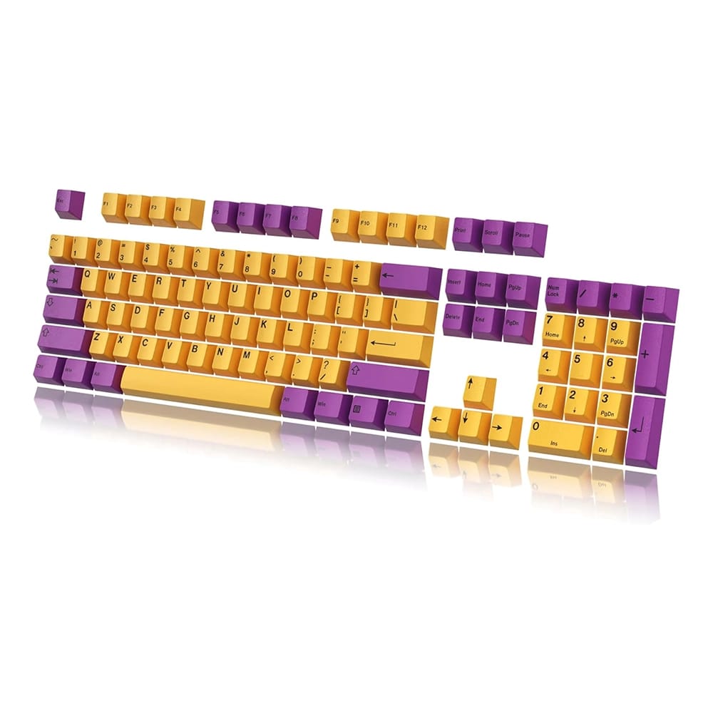 HK Gaming Custom Keycaps, Purple/Yellow