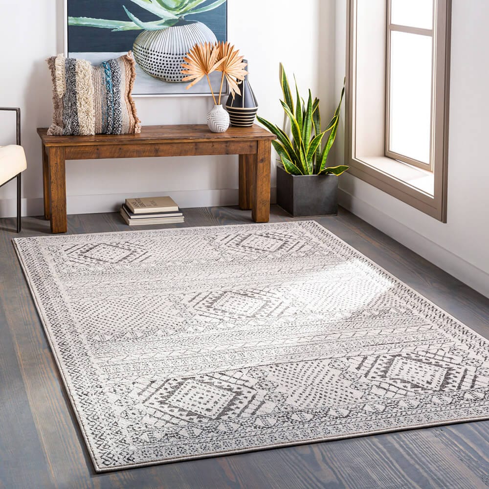 Surya Bahar 7'10"x10'2" Area Rug, Ivory Diamond