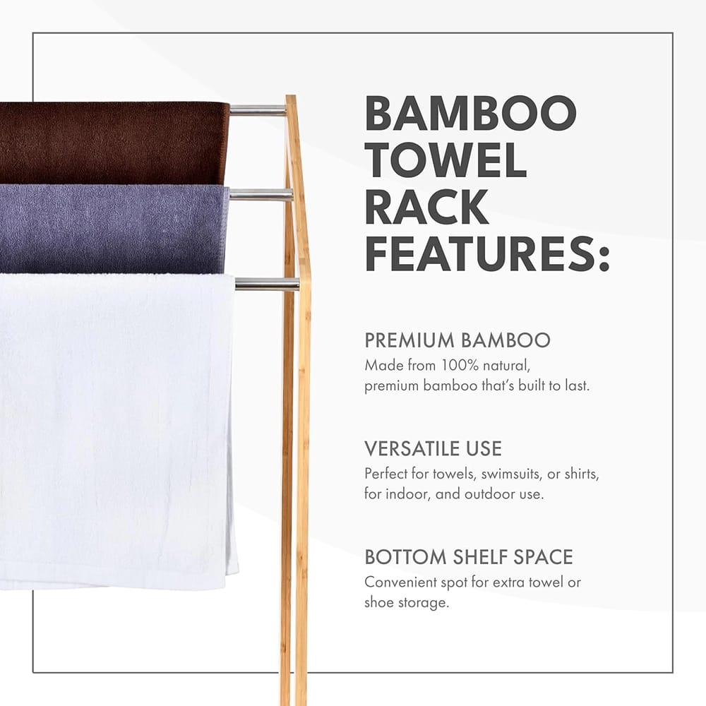 ToiletTree Products Bamboo Towel Rack Holder