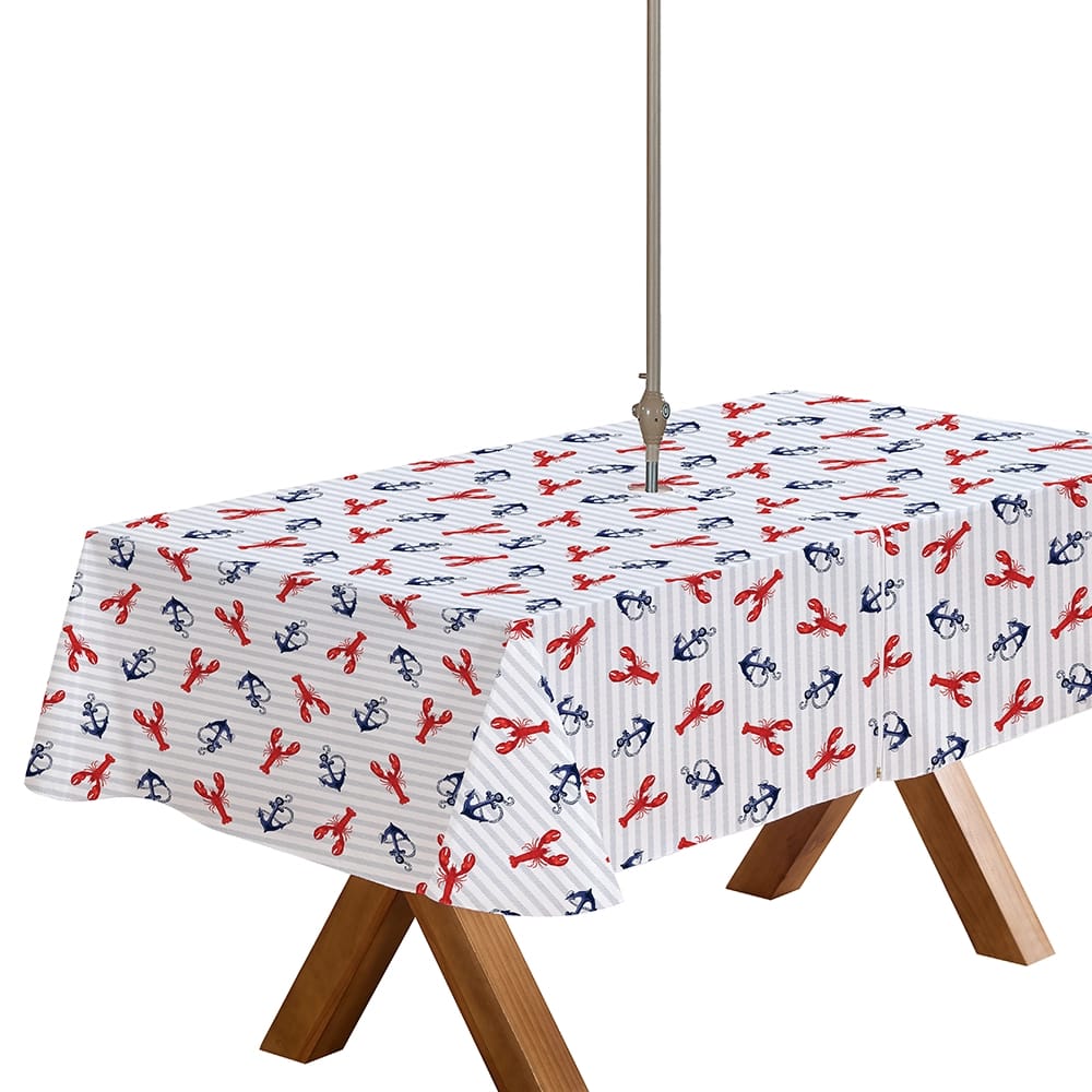 Summer Zipper Vinyl Tablecloth with Flannel Backing