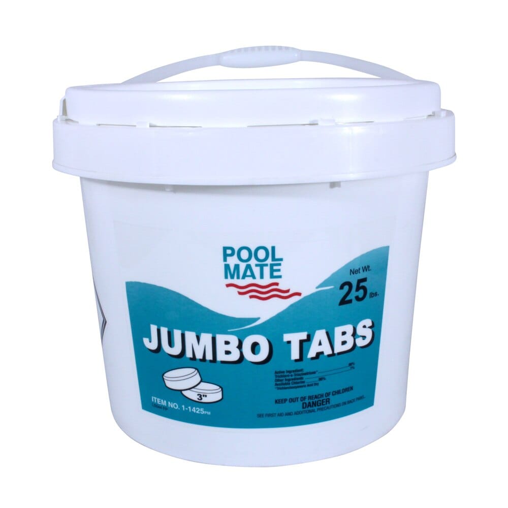 Pool Mate 3" Jumbo Chlorine Tabs, 25 lbs