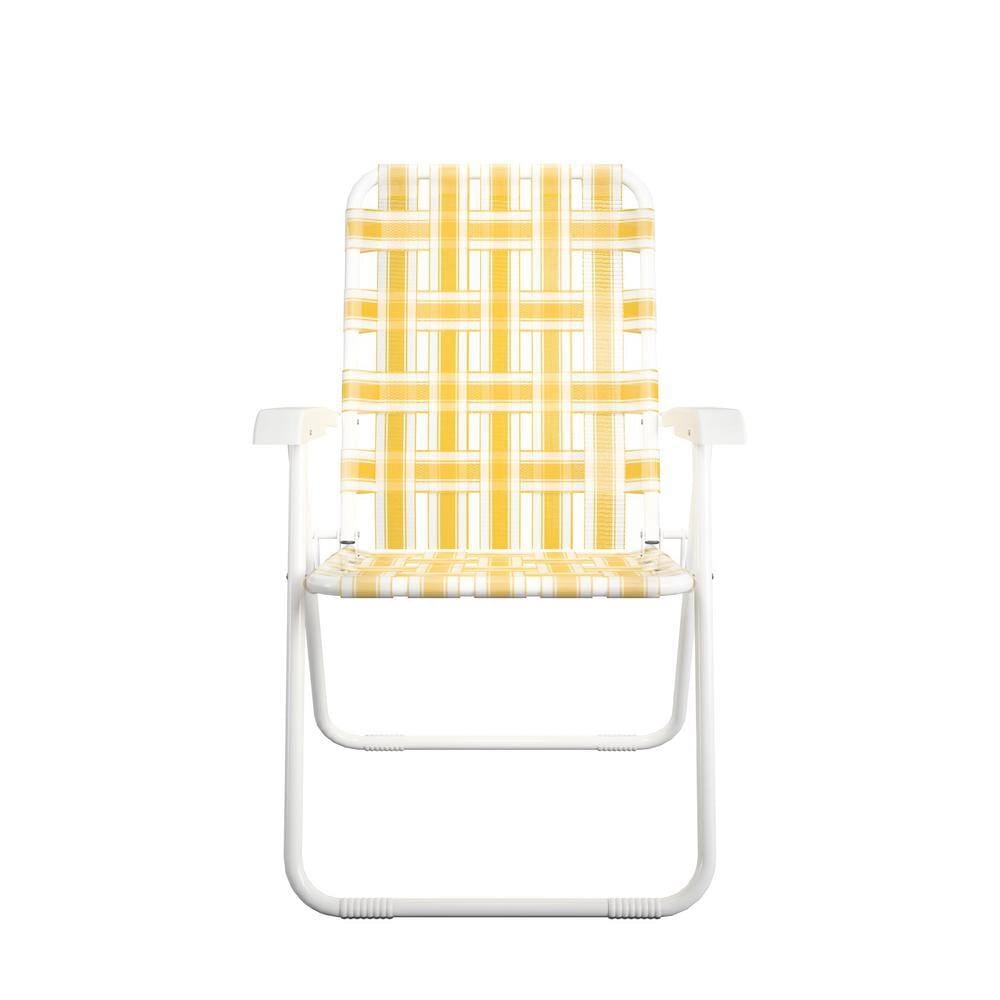 Novogratz Steel Folding Chairs, Yellow, 2 Pack