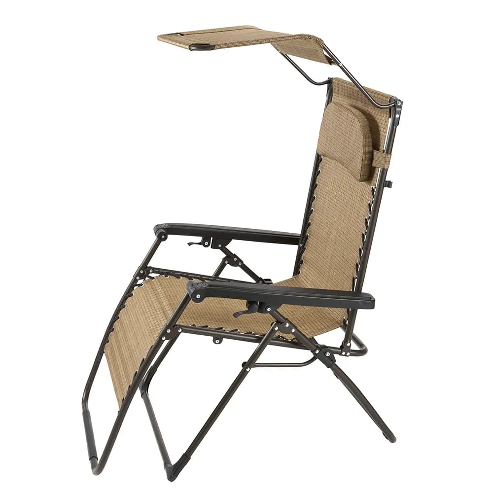 Oversized Zero Gravity Chair with Canopy, Tan