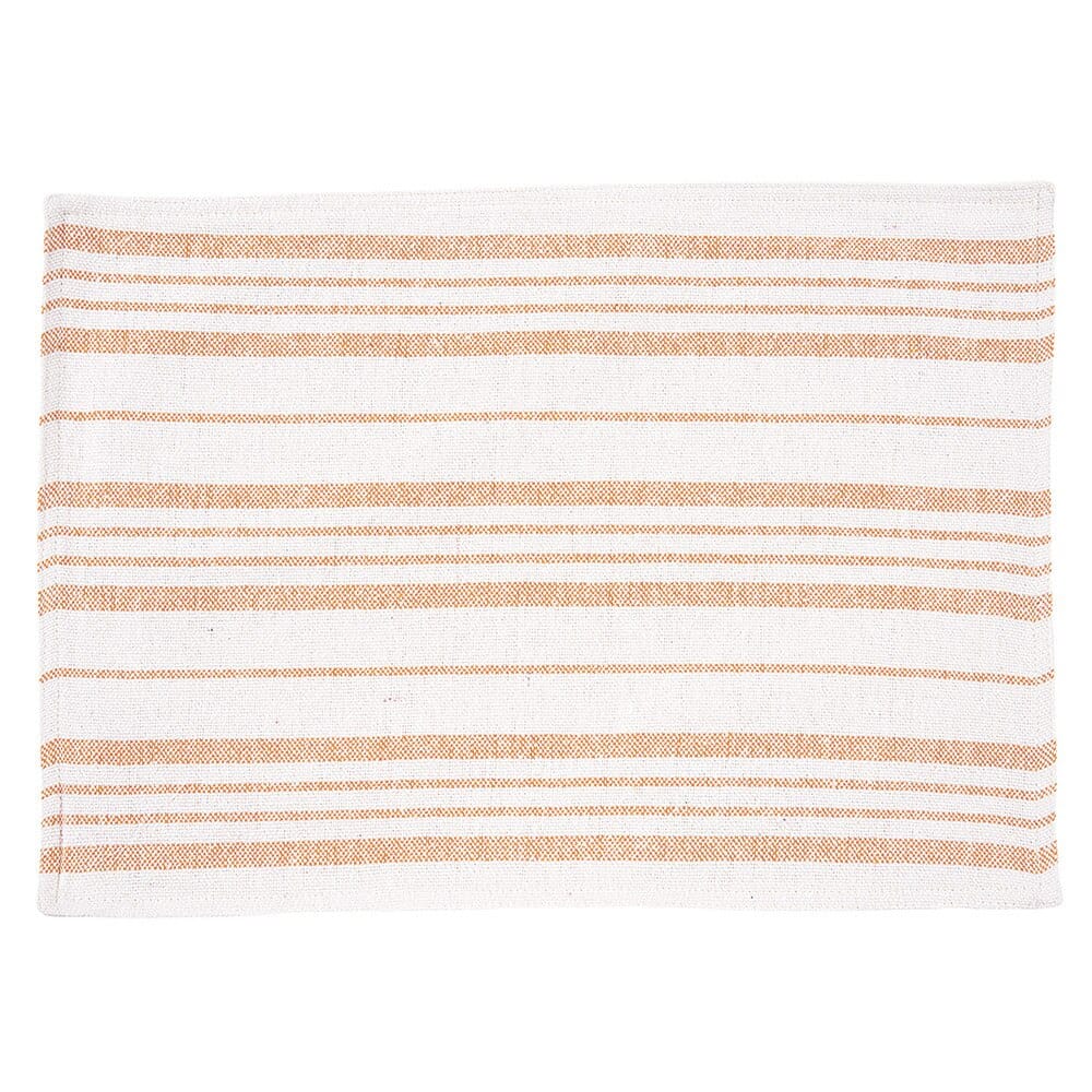 Cotton Farmhouse Striped Placemat, 13"x19"