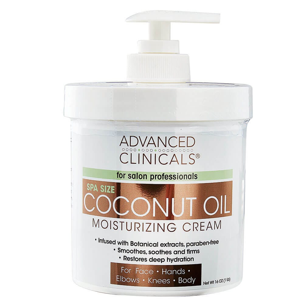 Advanced Clinicals Spa Size Coconut Oil Moisturizing Cream, 16 oz
