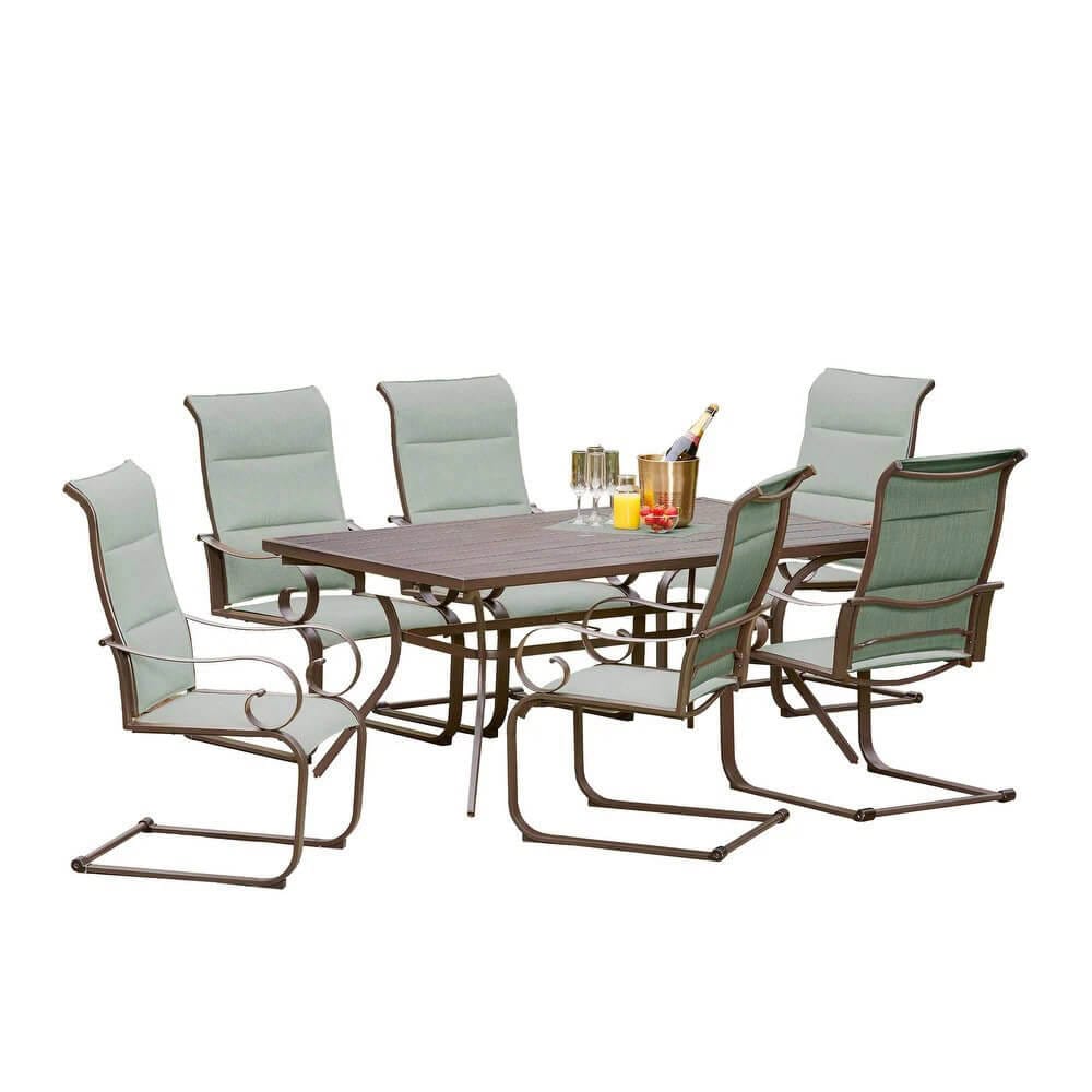 Royal Garden Spring Hills Aluminum 7-Piece Patio Dining Set, Teal