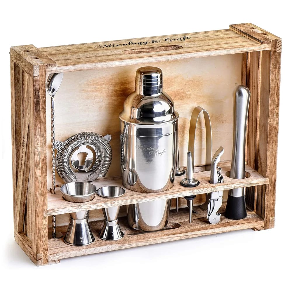 Mixology & Craft 11-Piece Bartender Kit, Silver