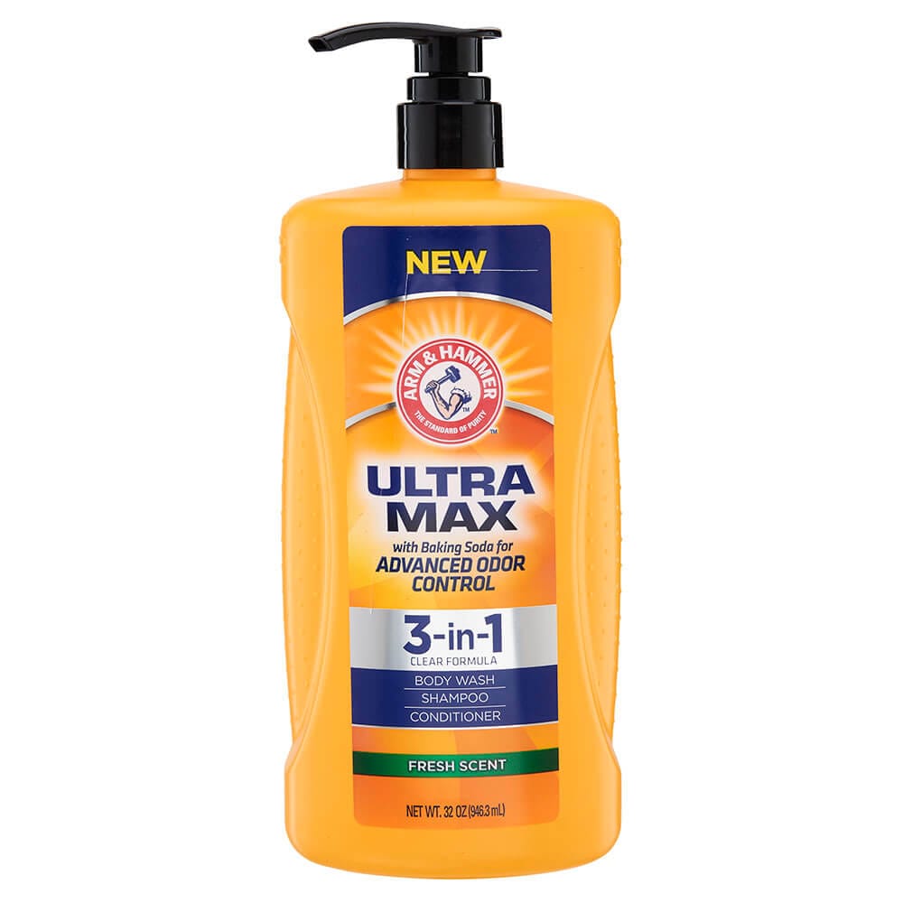 Arm & Hammer Ultra Max 3-in-1 Fresh Scent Body Wash with Baking Soda, 32 oz