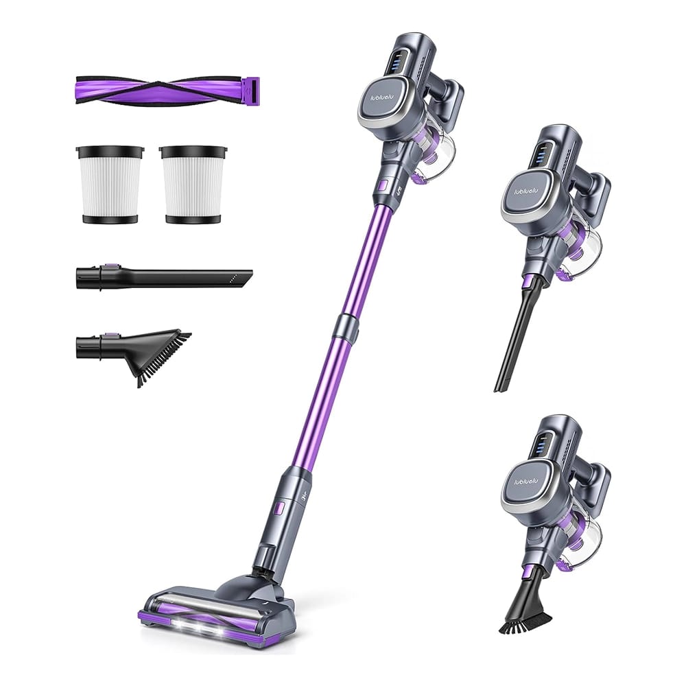 Lubluelu Cordless Vacuum Cleaner, Purple/Silver