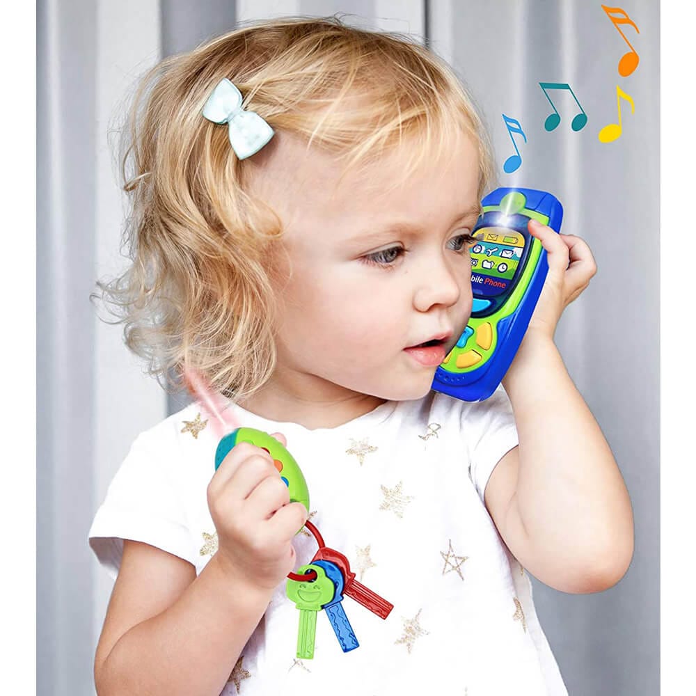 Click N' Play Pretend Play Cell Phone, TV Remote & Car Key Accessory Play Set