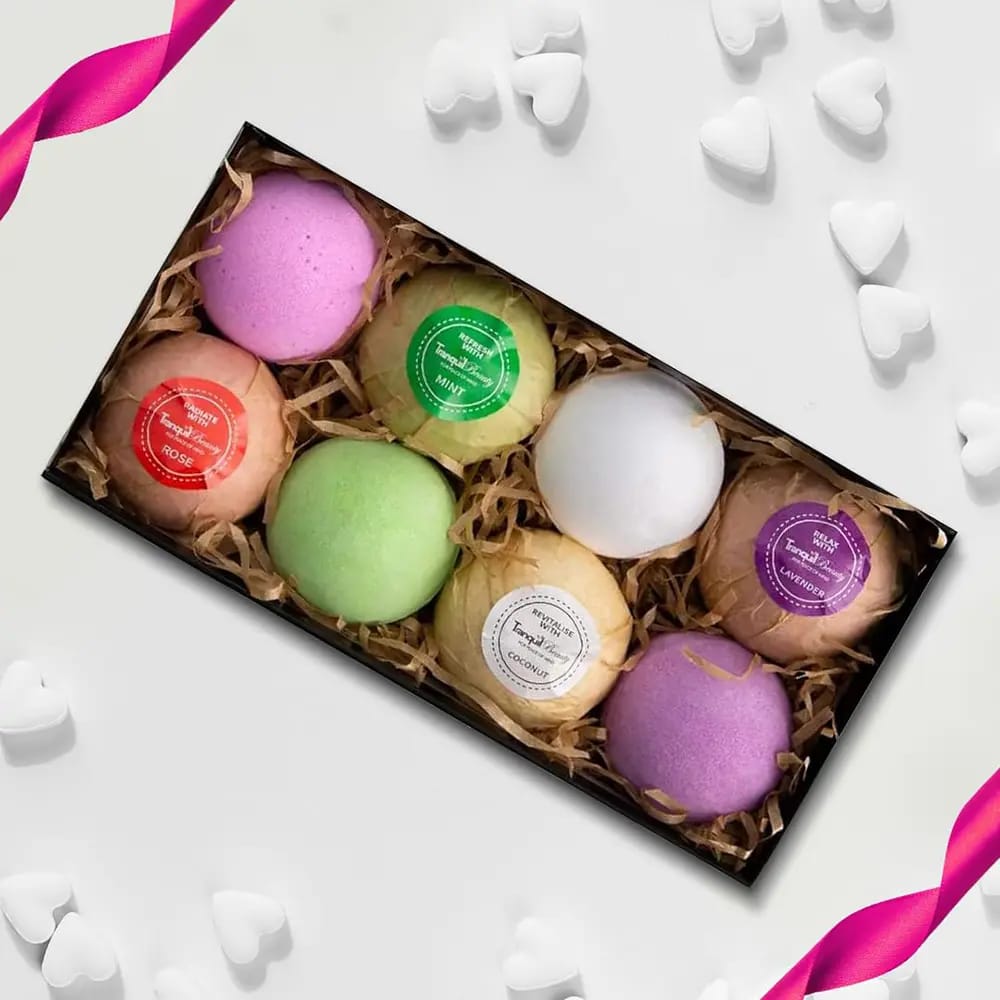 TranquilBeauty Bath Bombs Gift Set, 8 Pack