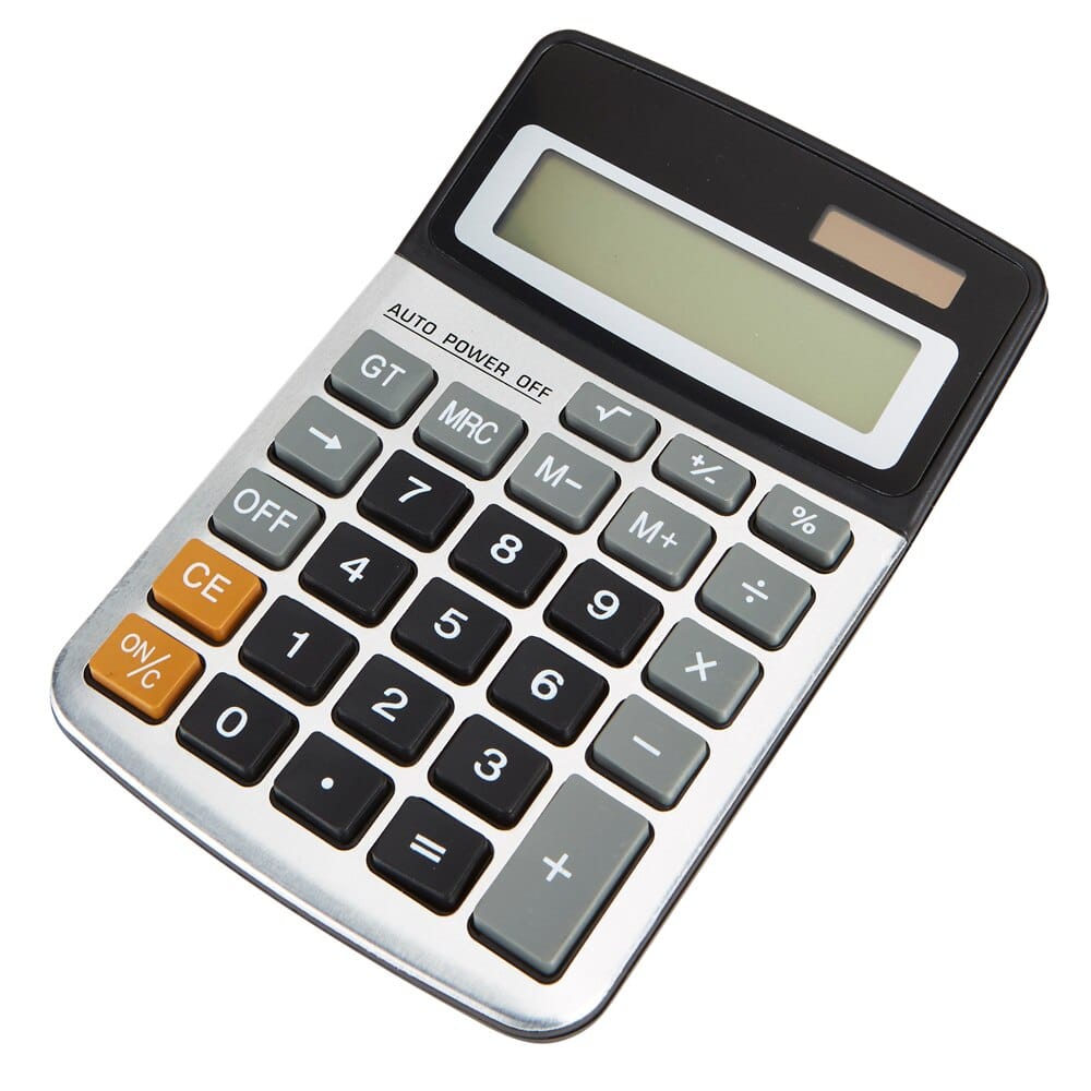 School Supplies Solar Powered 12-Digit Desktop Calculator with Battery Back-Up