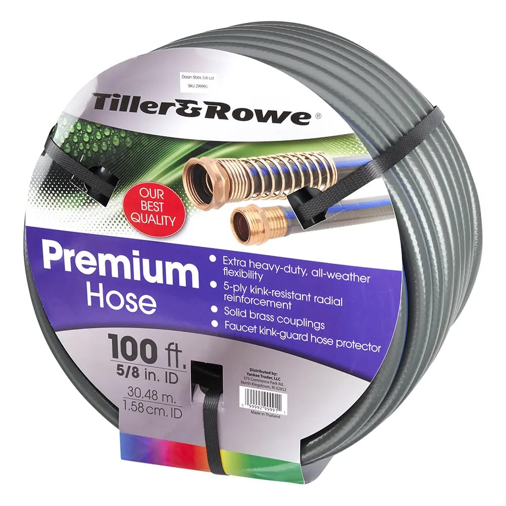 Tiller & Rowe Premium Extra Heavy-Duty 5/8" Garden Hose, 100'