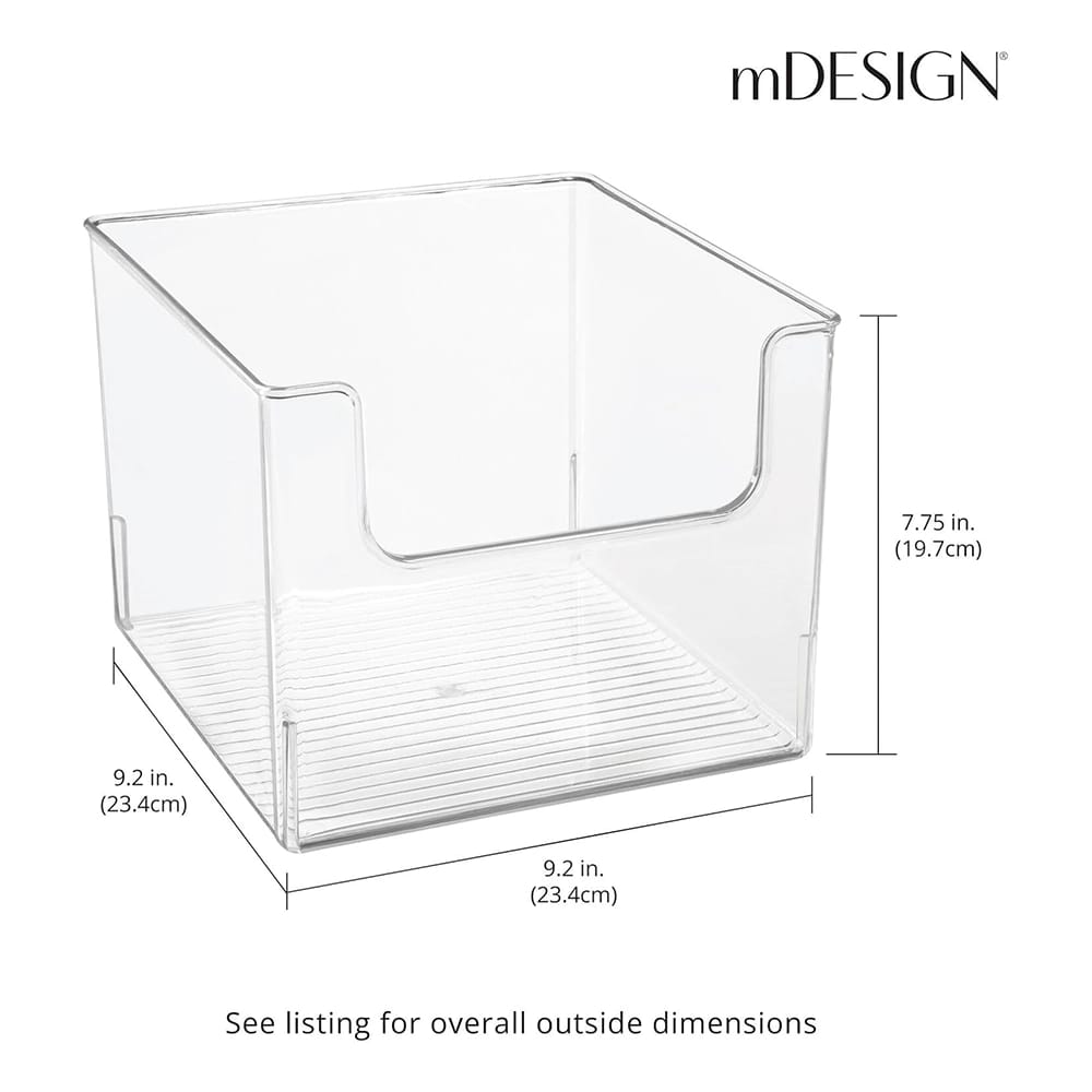 mDesign Square Storage Bin, 4 Pack