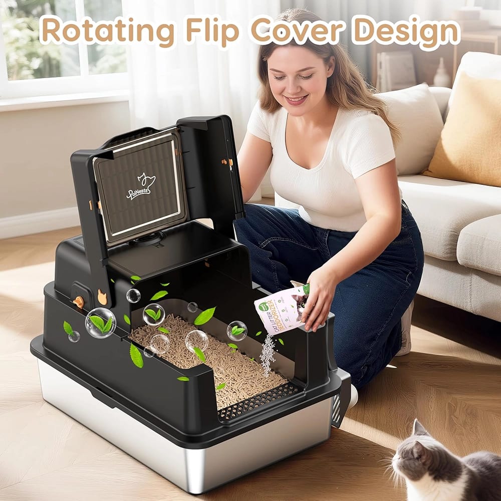 PalNests XXXL Stainless Steel Cat Litter Box