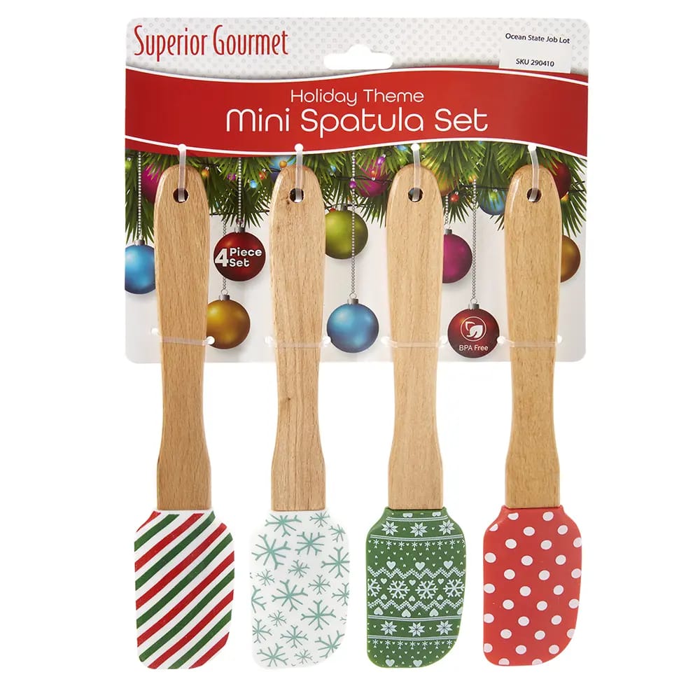 Superior Gourmet Holiday Theme Mini Spatula Set, 4 Piece