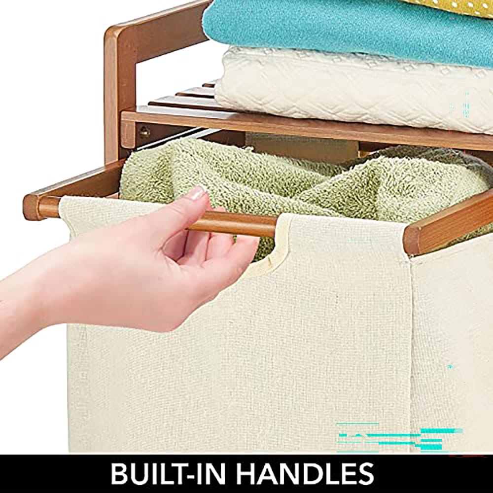 mDesign Freestanding Double Laundry Hamper