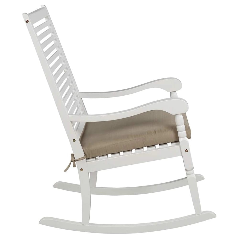 Smart Living Hardwood Rocking Chair, White