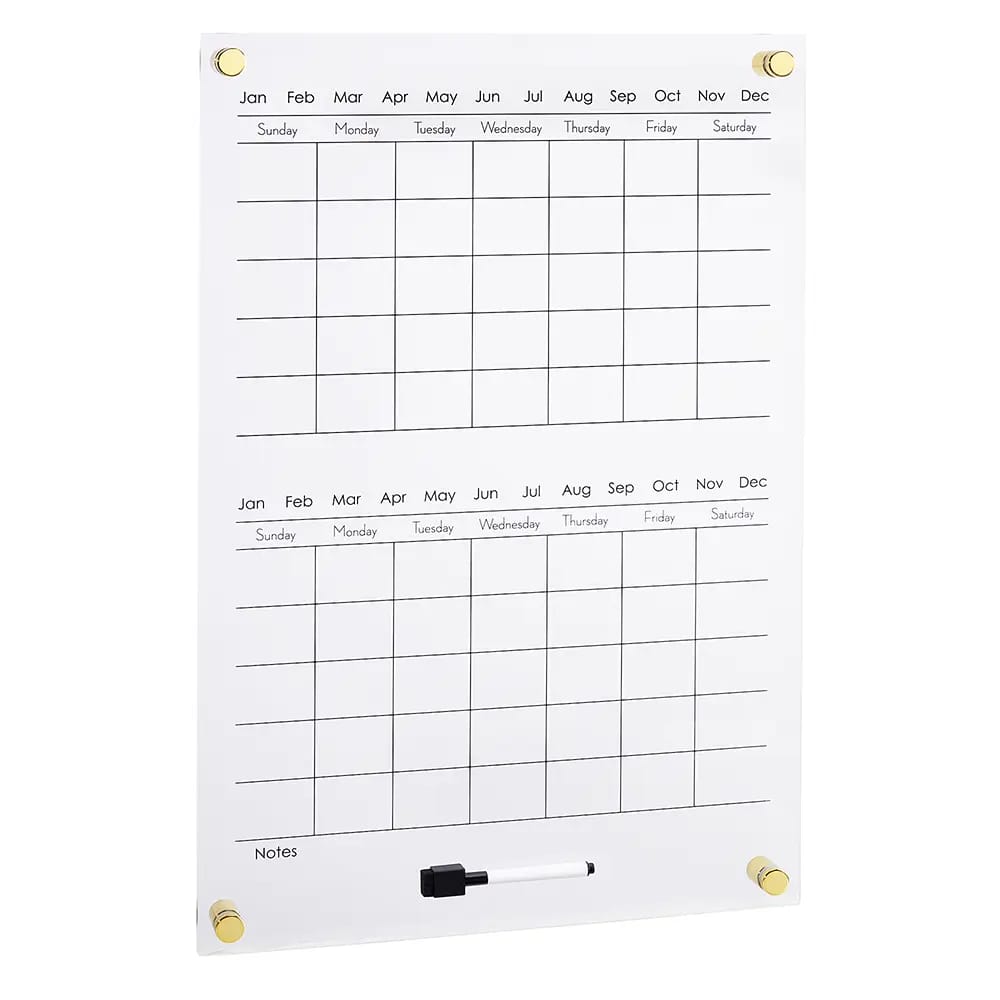 Frameless Glass 2-Month White Board