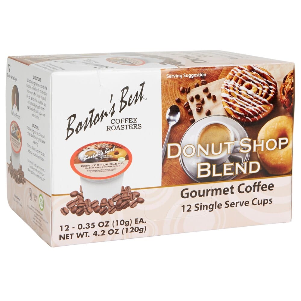 Boston's Best Medium Roast Donut Shop Blend Gourmet Coffee Cups, 12 Count