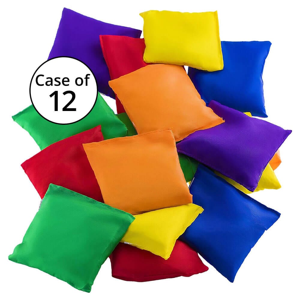 Prextex Nylon Bean Bags, Multicolor, Case of 12