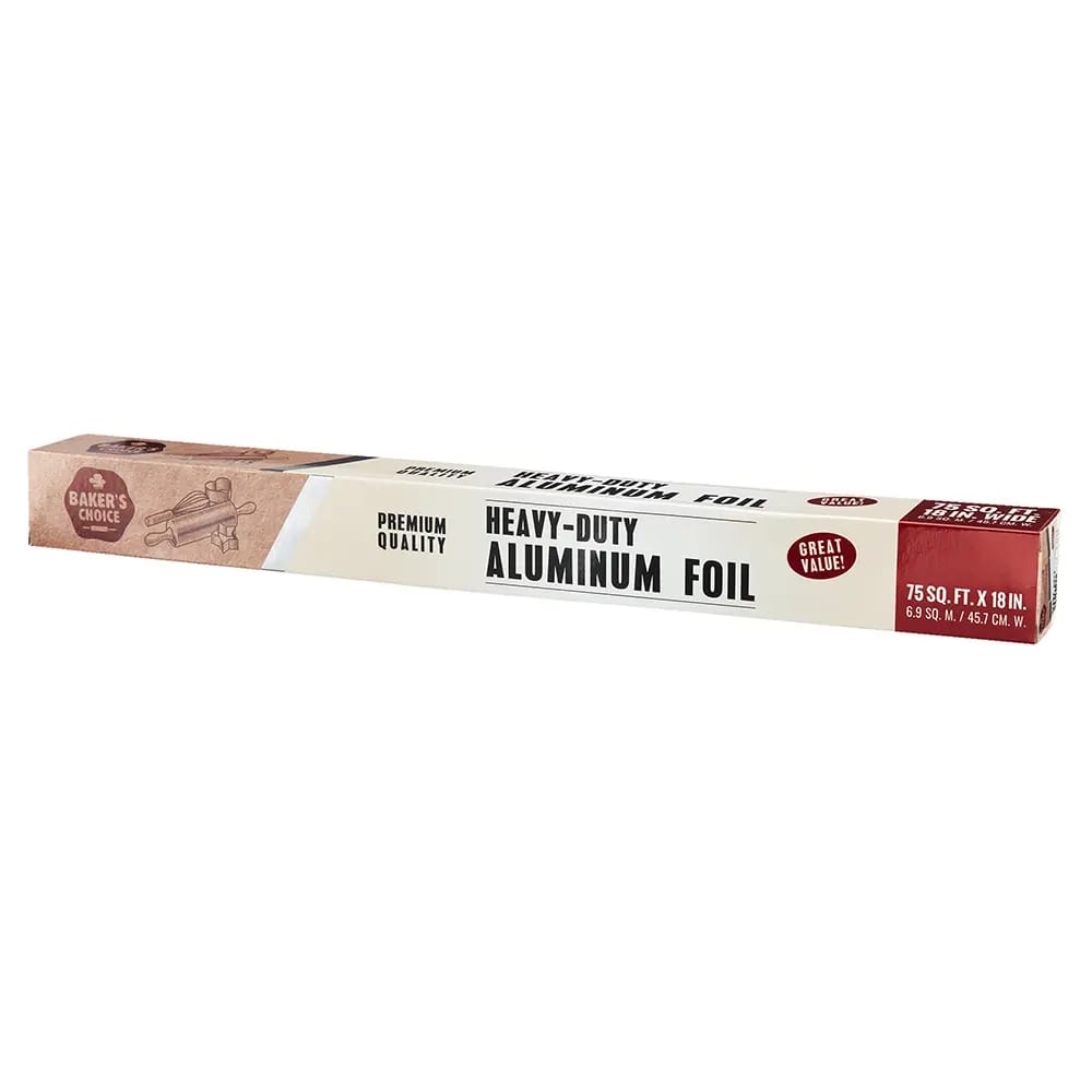 Baker's Choice Premium Quality Heavy-Duty Aluminum Foil, 75 sq ft