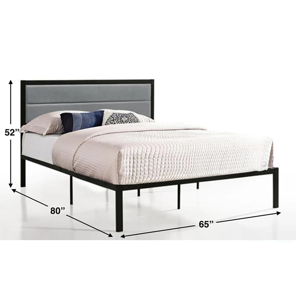 Belle Isle Furniture Metal Platform Bed, Queen, Gray/Black